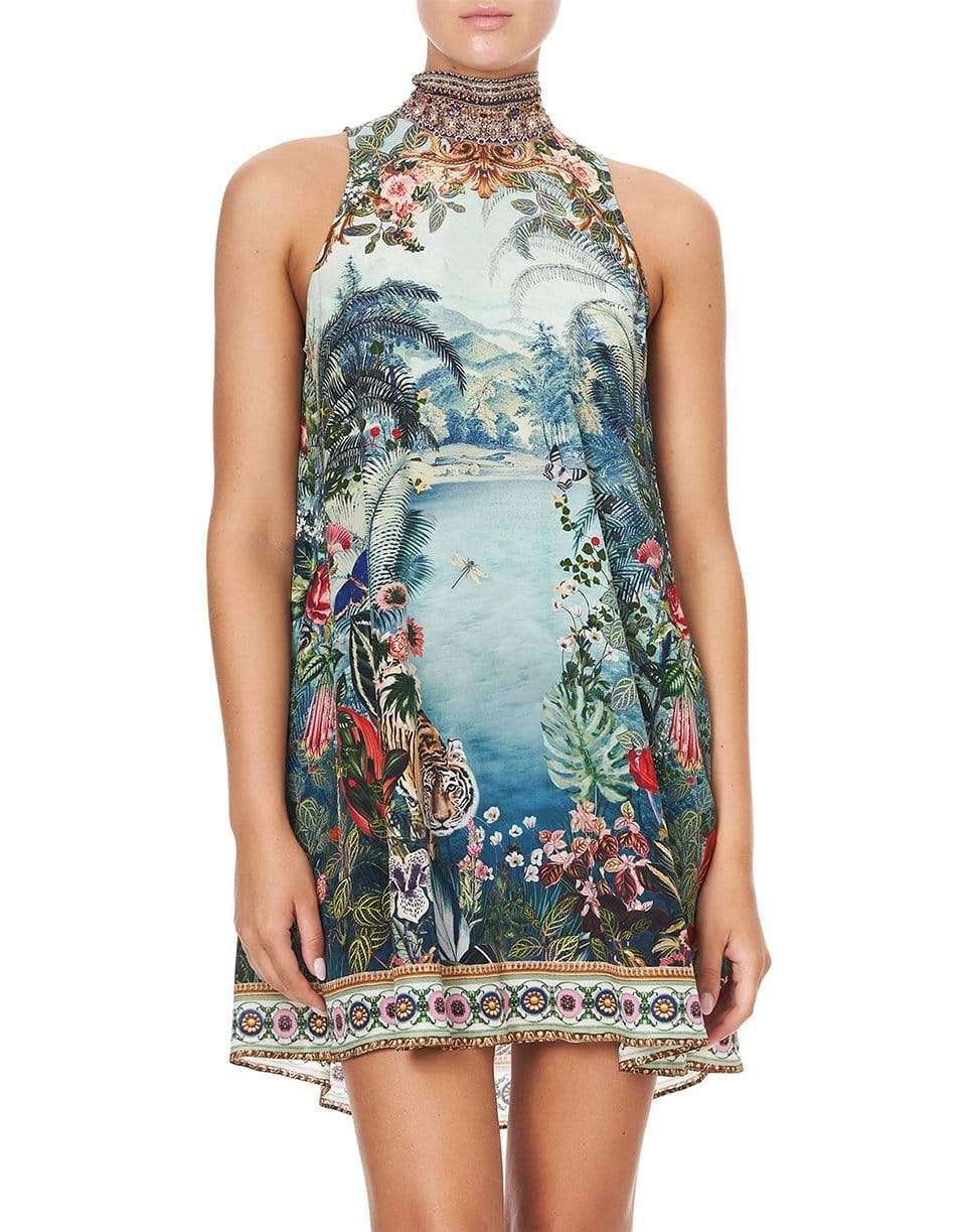 CAMILLA-Back Neck Tie Short Dress-