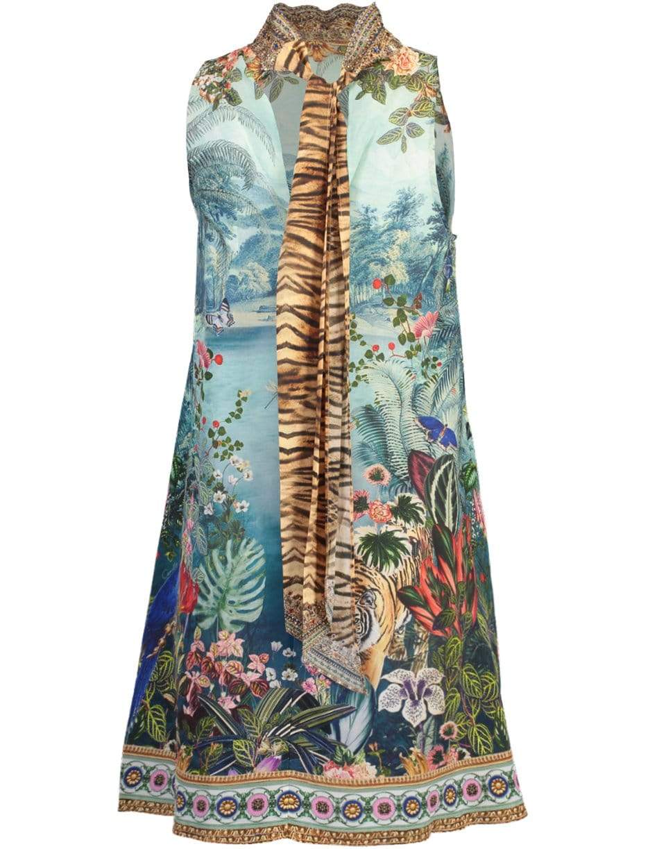 CAMILLA-Back Neck Tie Short Dress-