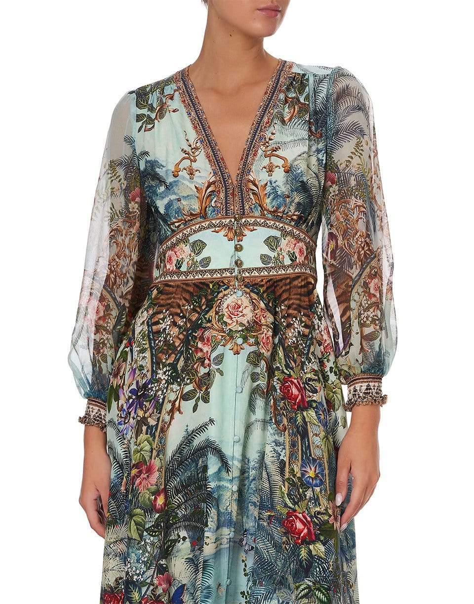 CAMILLA-Button Dress With Shaped Waistband-
