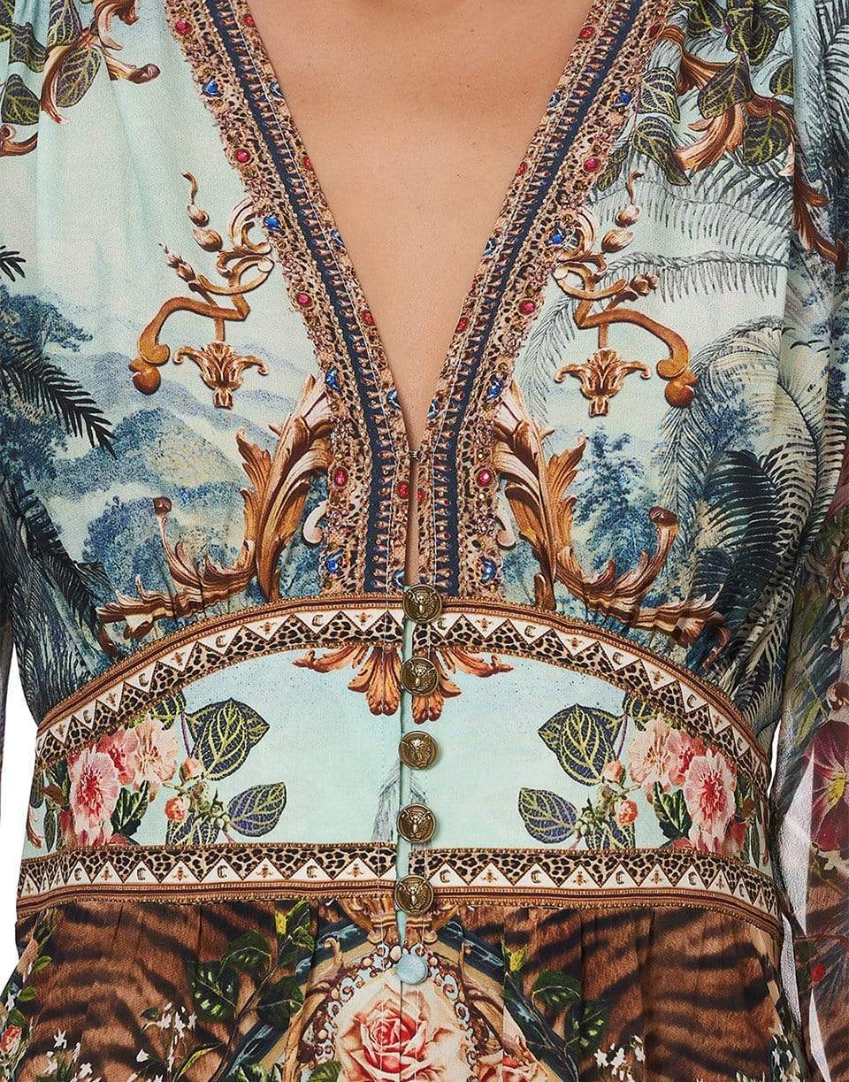 CAMILLA-Button Dress With Shaped Waistband-