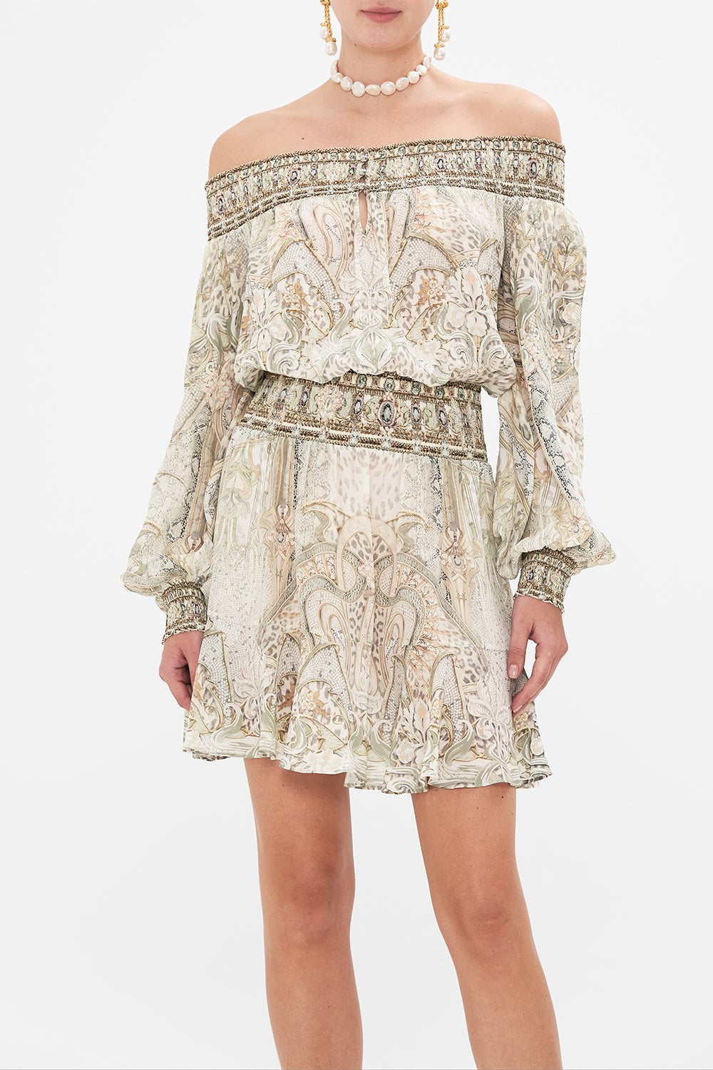 CAMILLA-Off Shoulder Short Dress-