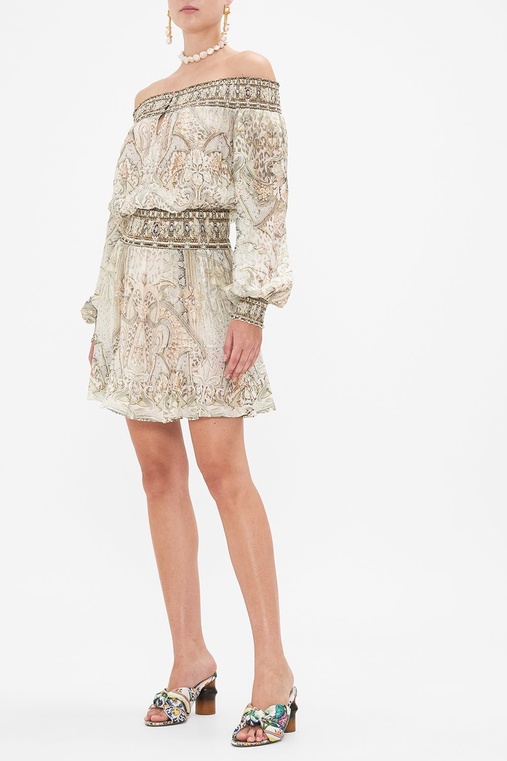 CAMILLA-Off Shoulder Short Dress-