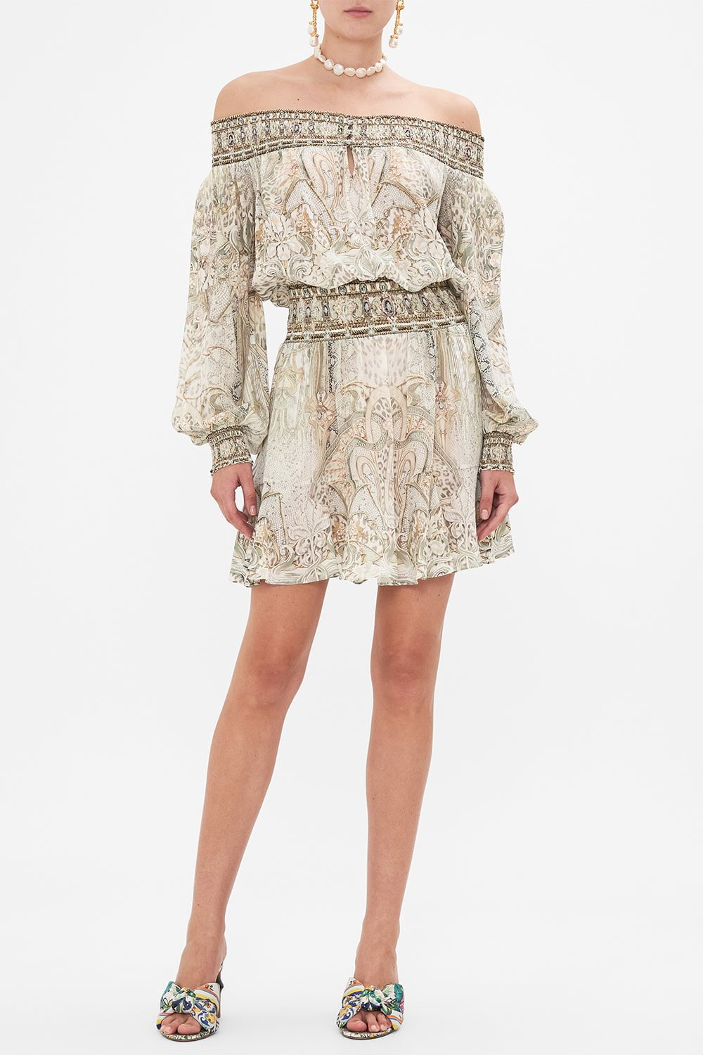 CAMILLA-Off Shoulder Short Dress-