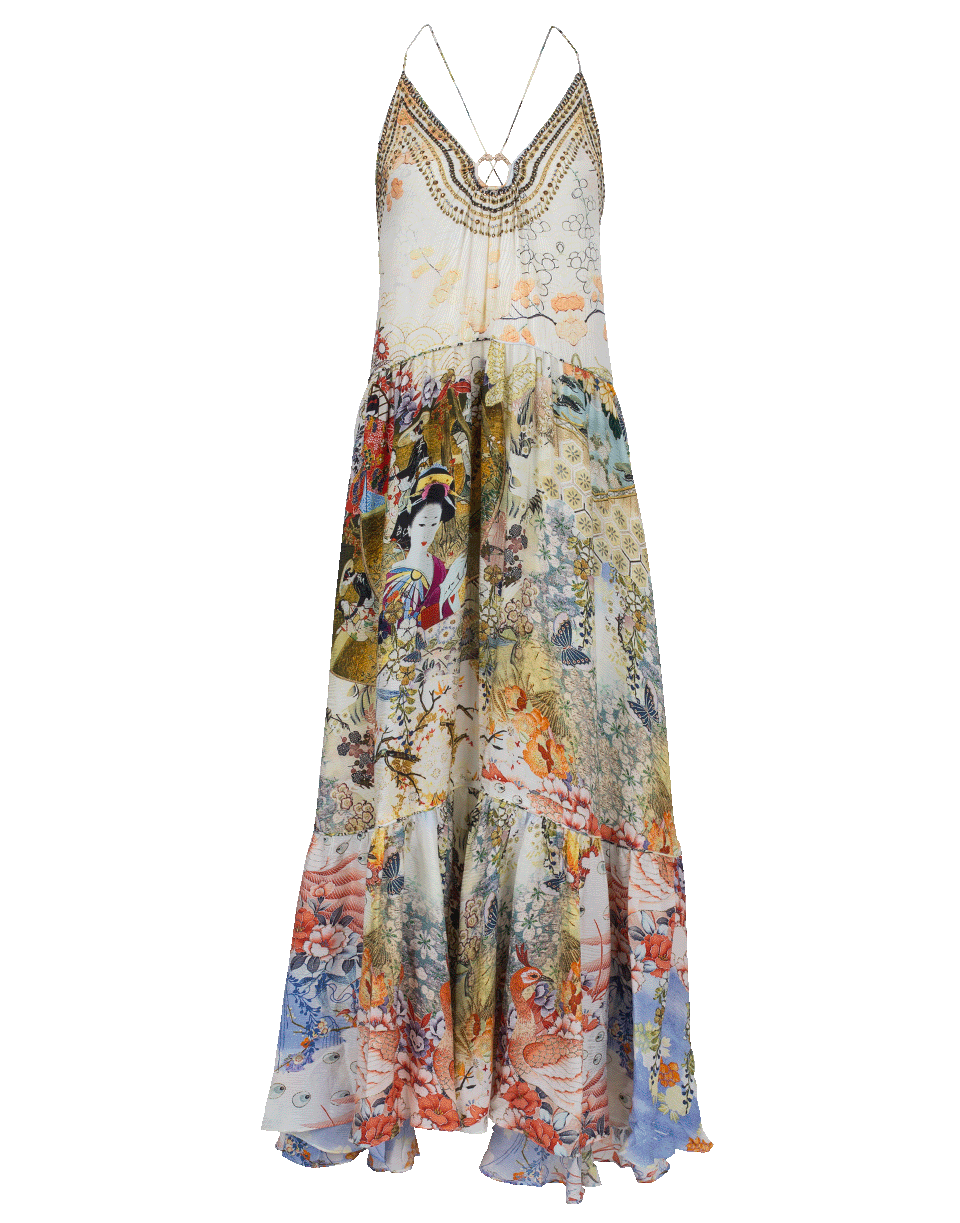 CAMILLA-U-Ring Printed Maxi Dress-LADYLABY