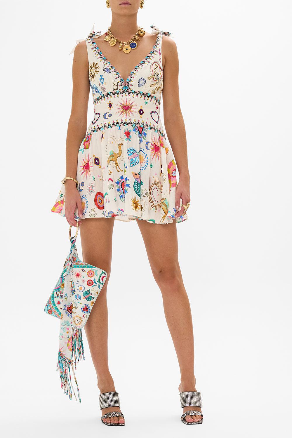 Tie Shoulder Short Dress-LIVINCOL-XS-CLOTHINGDRESSCASUAL-CAMILLA
