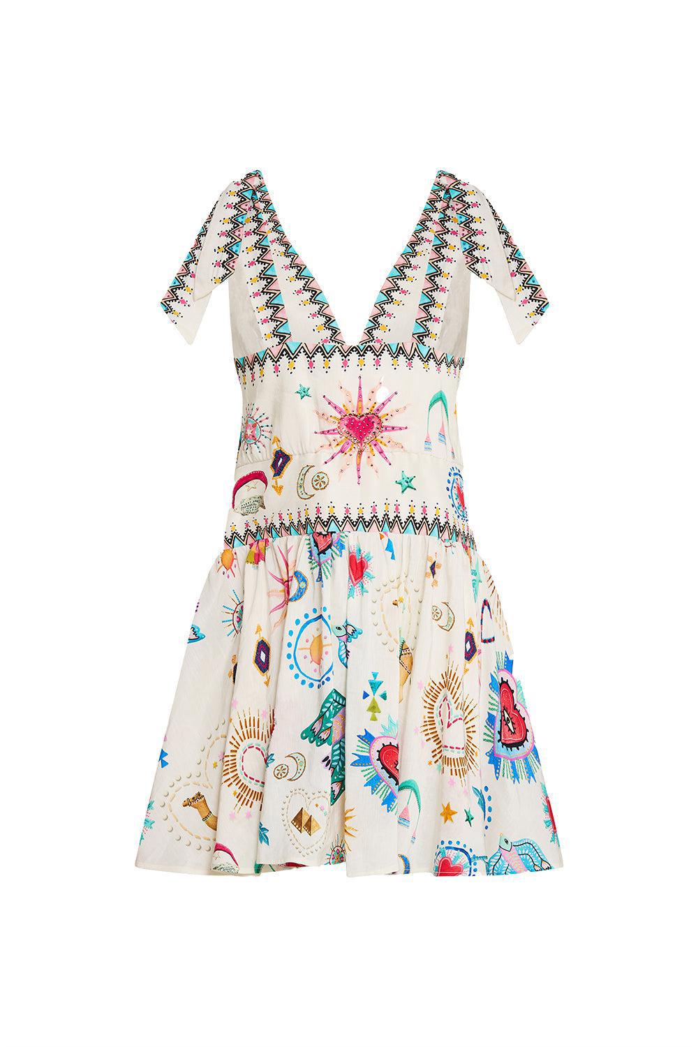 Tie Shoulder Short Dress-LIVINCOL-XS-CLOTHINGDRESSCASUAL-CAMILLA