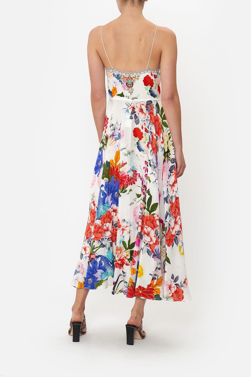 CAMILLA-Long Dress With Tie Front-