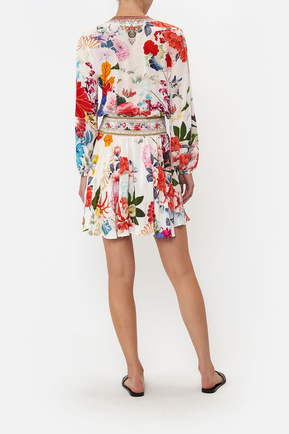 CAMILLA-Shirred Relaxed Short Dress-