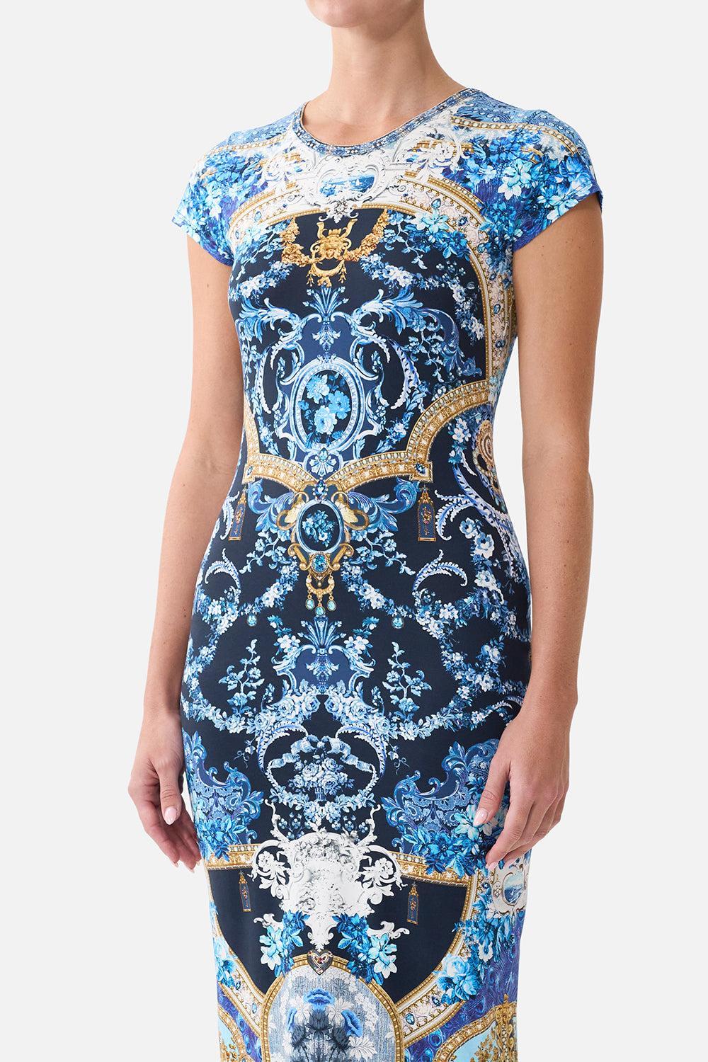 Cap Sleeve Jersey Midi Dress-NOVELTY-XS-CLOTHINGDRESSCASUAL-CAMILLA