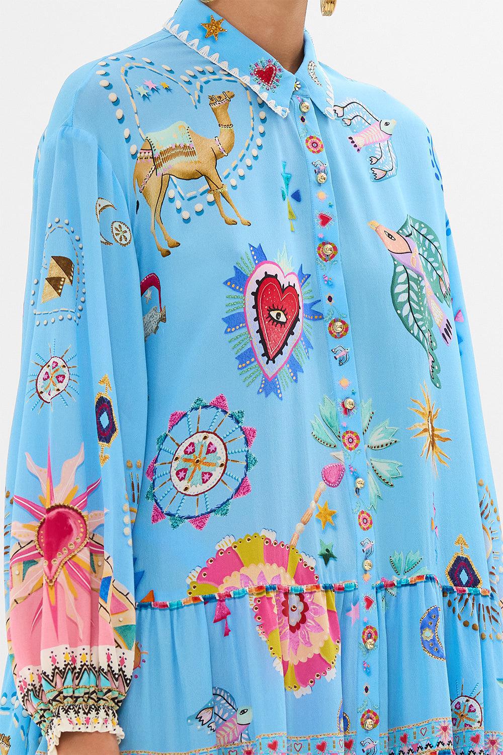 LONG SLEEVE TIERED SHORT DRESS-PAINTVIL-XS-CLOTHINGDRESSCASUAL-CAMILLA