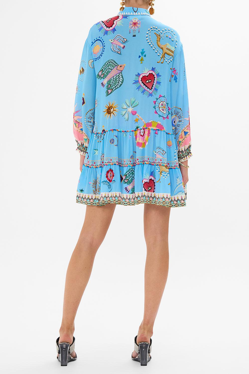 LONG SLEEVE TIERED SHORT DRESS-PAINTVIL-XS-CLOTHINGDRESSCASUAL-CAMILLA