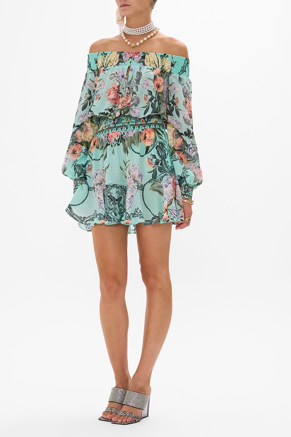 CAMILLA-Off Shoulder Short Dress-