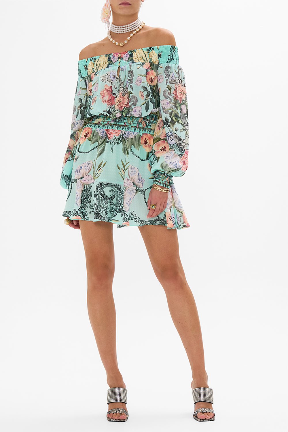 CAMILLA-Off Shoulder Short Dress-