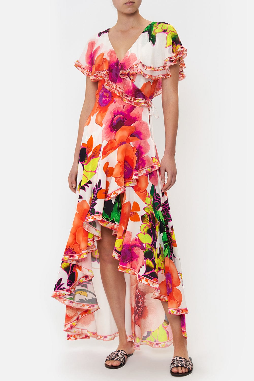 CAMILLA-Frill Sleeve Long Dress-