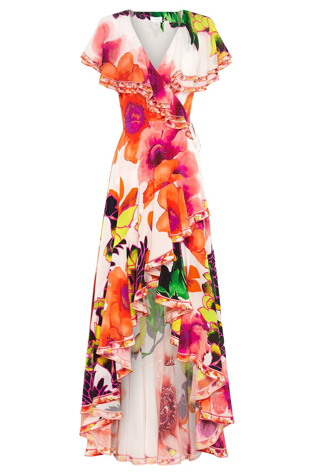 CAMILLA-Frill Sleeve Long Dress-