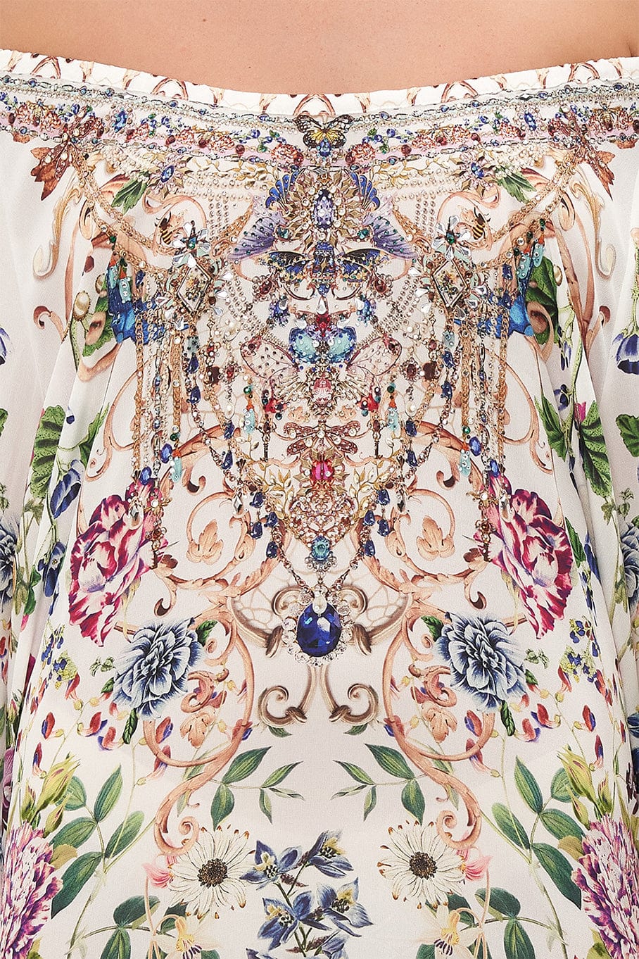 CAMILLA-Blouson Sleeve A Line Frill Dress-