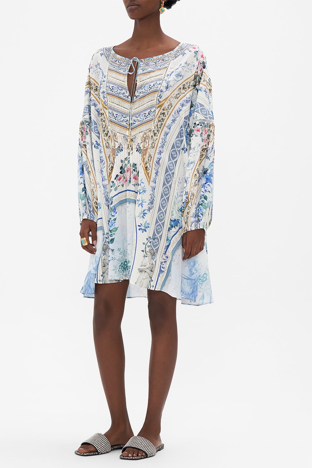 CAMILLA-A-Line Blouson Sleeve Dress-