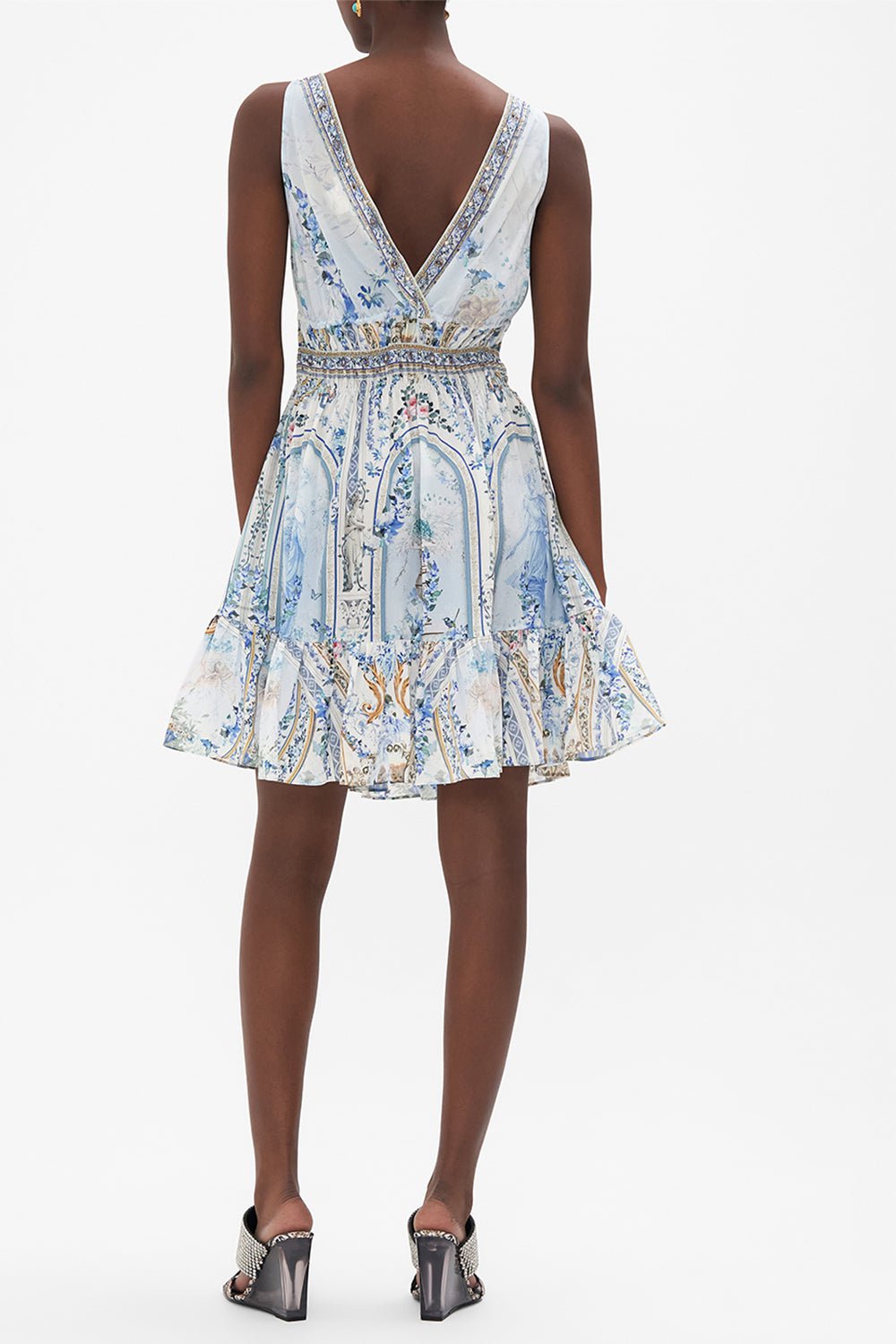 CAMILLA-Shirred Waist Mini Dress-