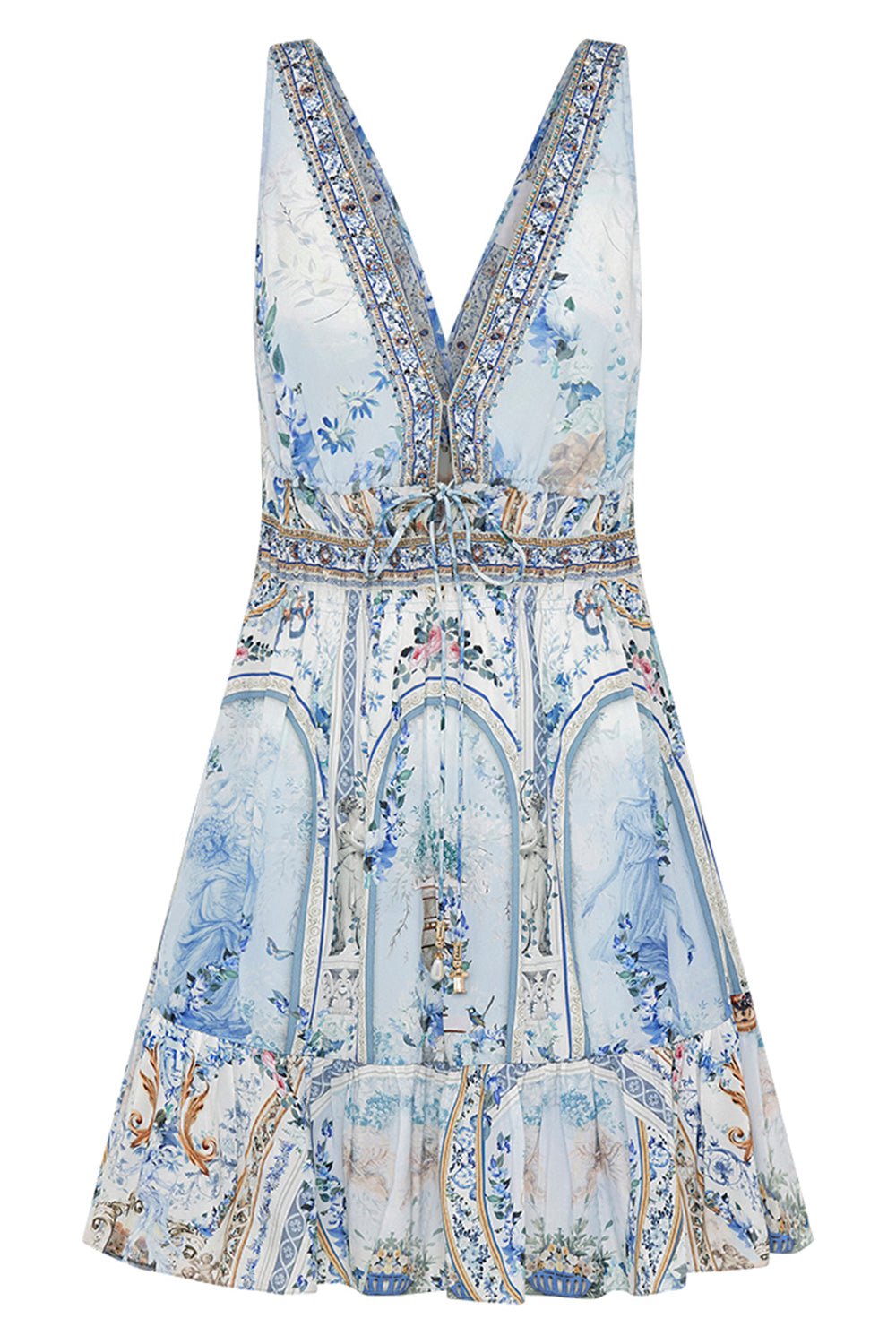 CAMILLA-Shirred Waist Mini Dress-