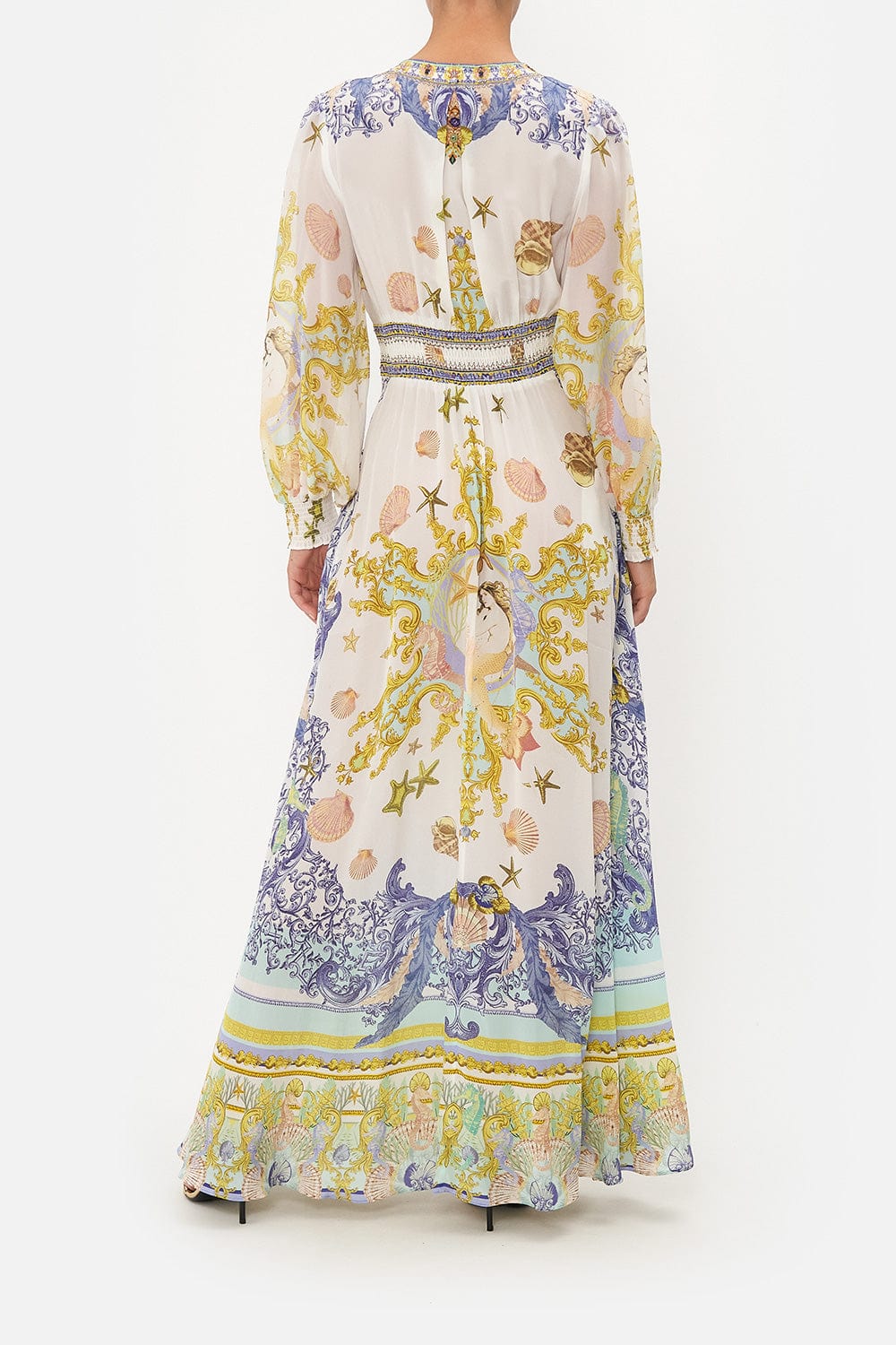 CAMILLA-Button Dress With Shaped Waistband-