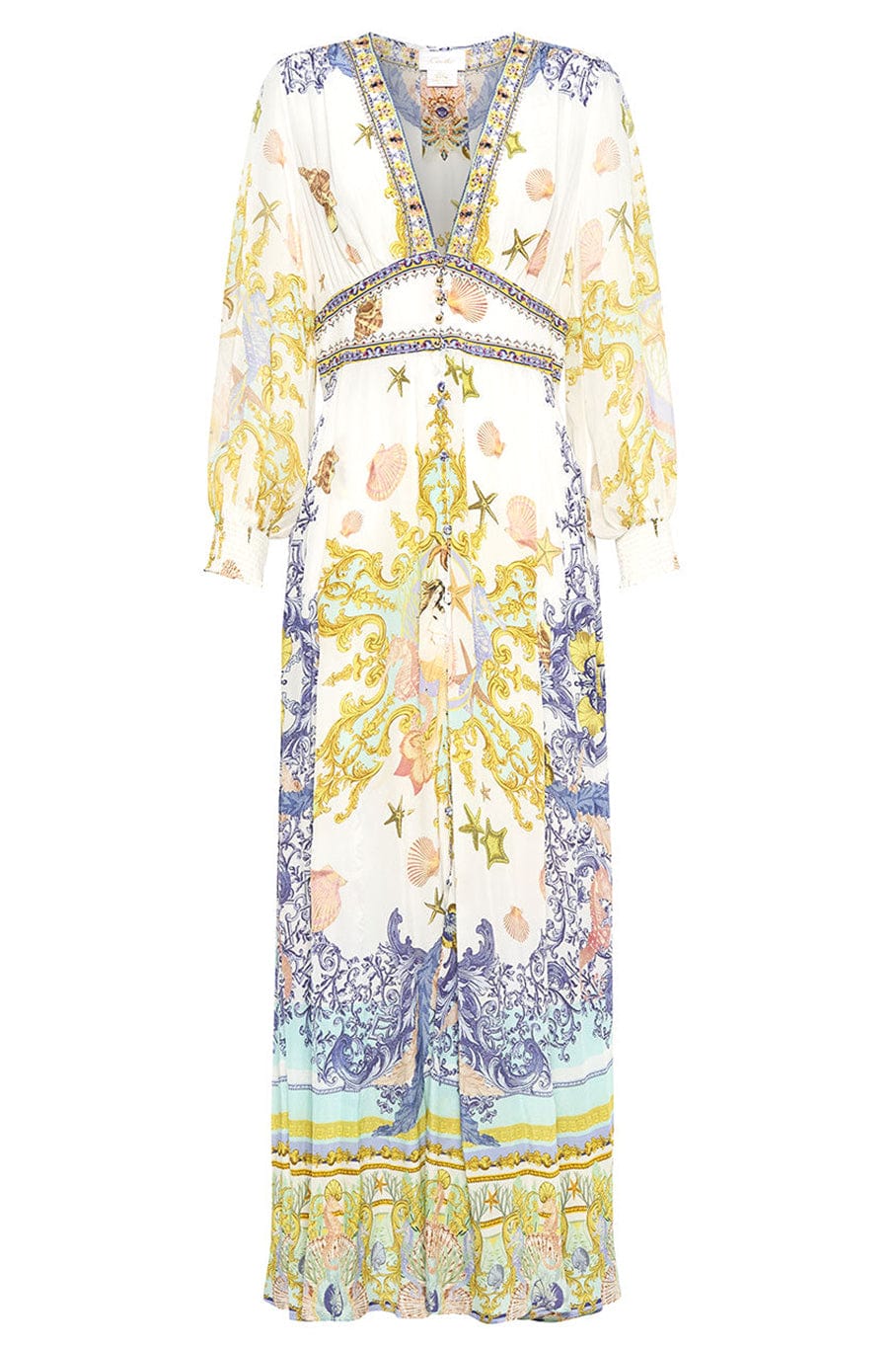 CAMILLA-Button Dress With Shaped Waistband-