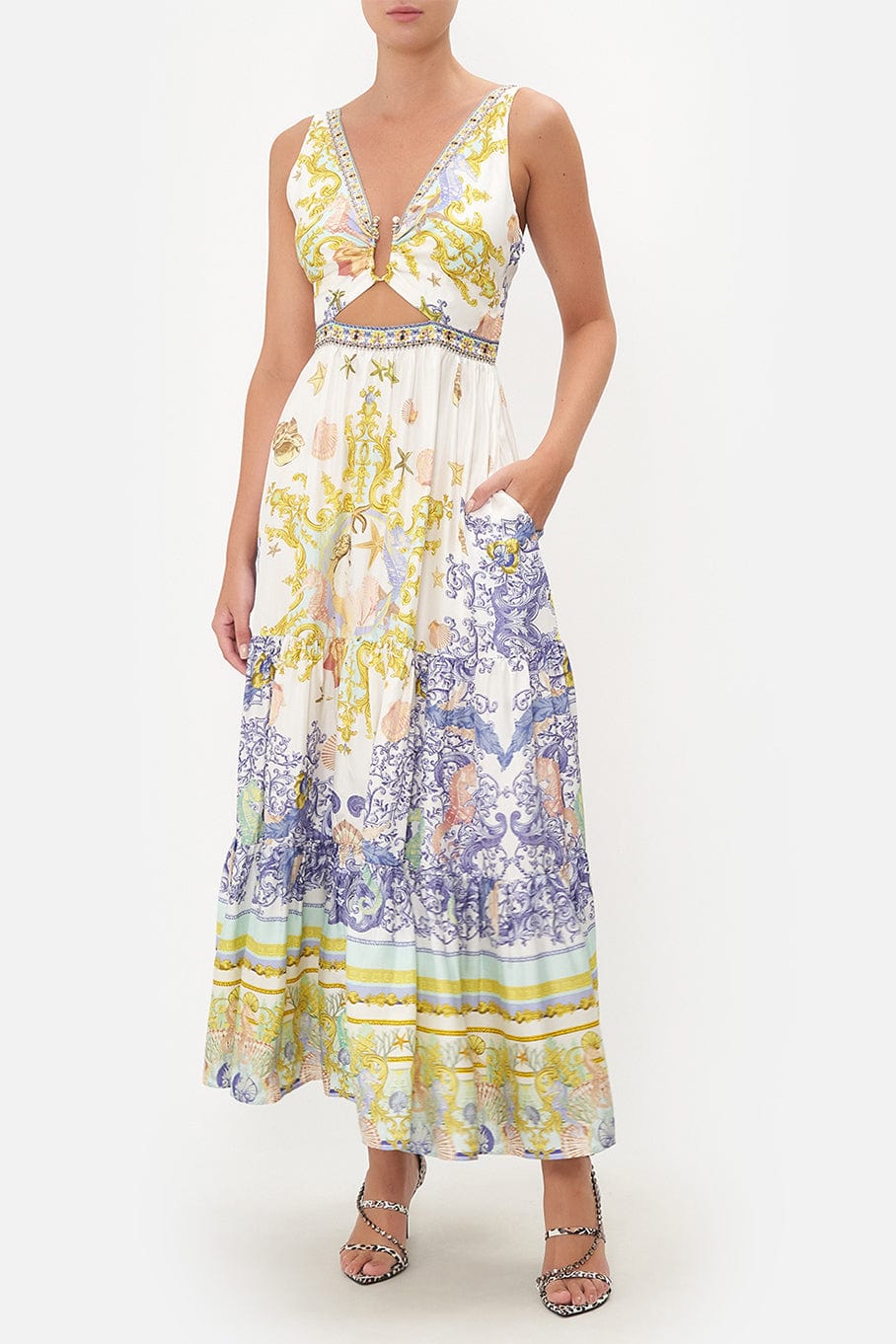 CAMILLA-V Neck Cut Out Dress-
