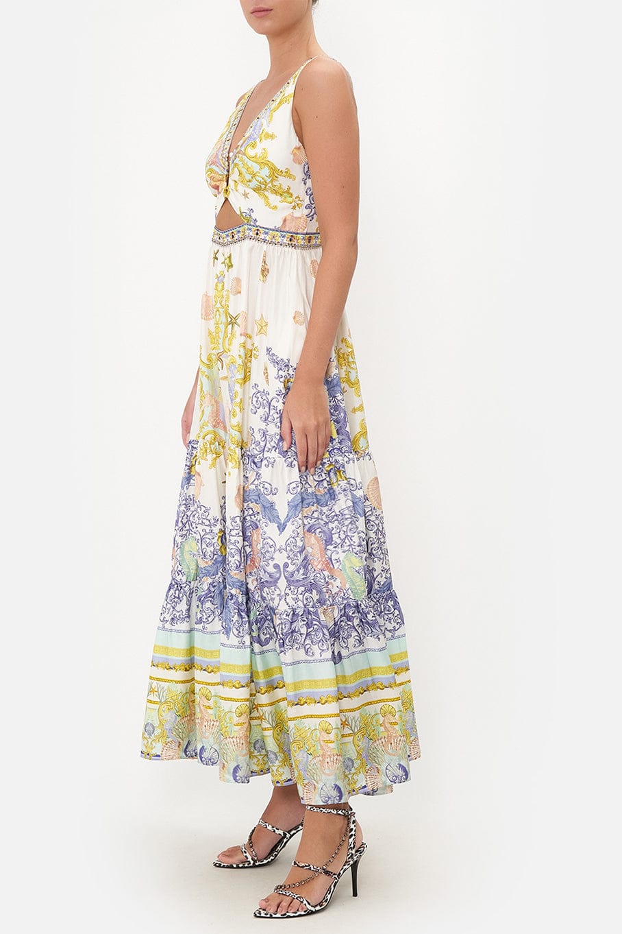 CAMILLA-V Neck Cut Out Dress-