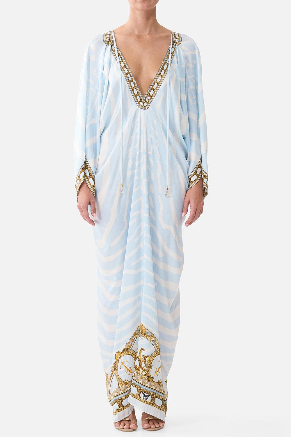 Draped Kaftan Maxi Dress-STRIPE-XS/S-CLOTHINGDRESSCASUAL-CAMILLA