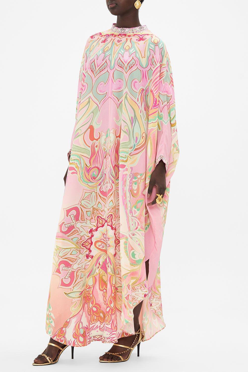 CAMILLA-High Collar Tie Kaftan-TEAWTUCH