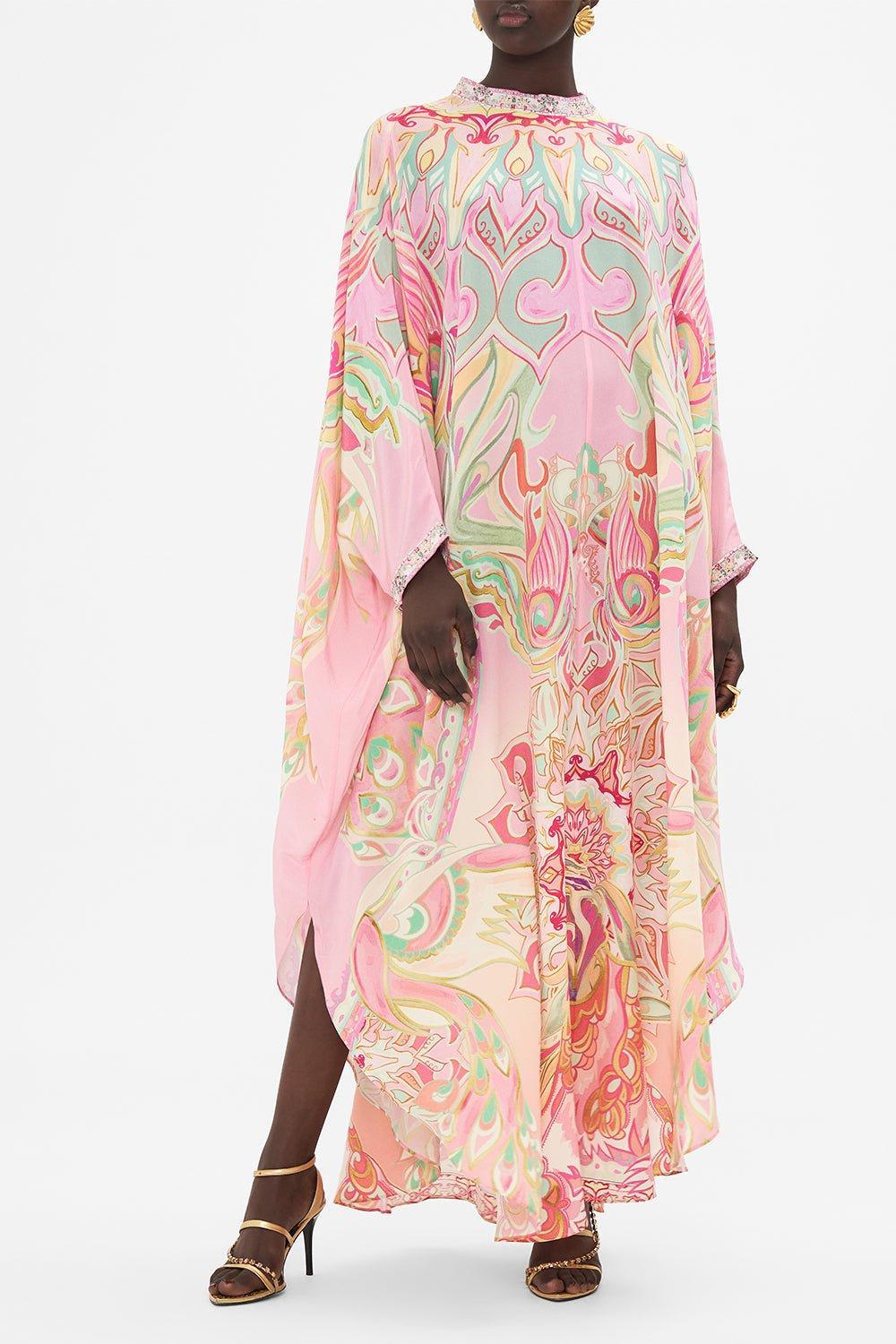 CAMILLA-High Collar Tie Kaftan-TEAWTUCH
