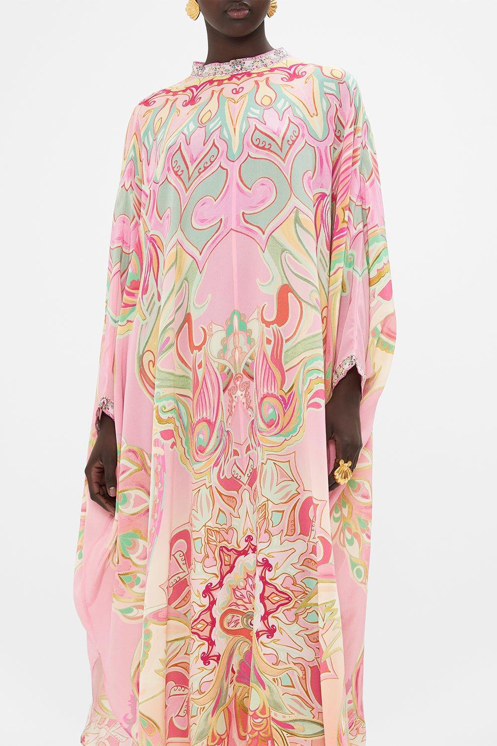 CAMILLA-High Collar Tie Kaftan-TEAWTUCH