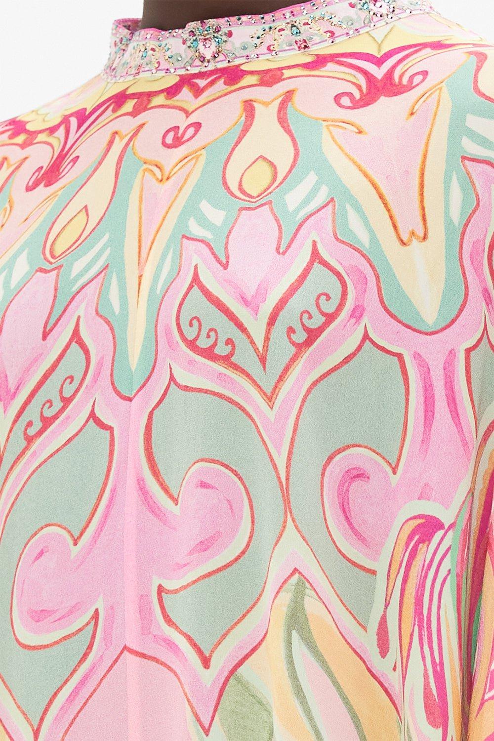 CAMILLA-High Collar Tie Kaftan-TEAWTUCH