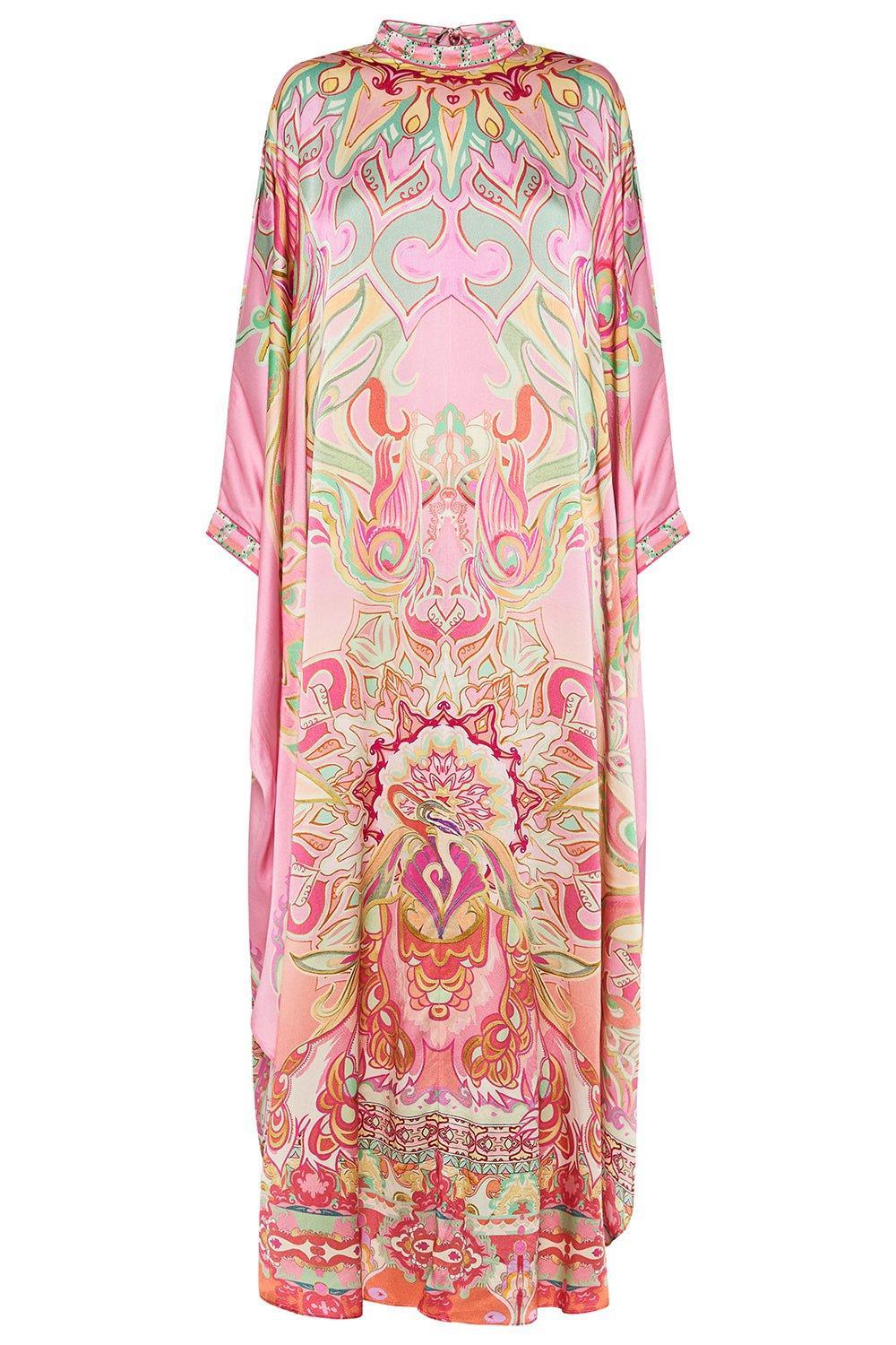 CAMILLA-High Collar Tie Kaftan-TEAWTUCH