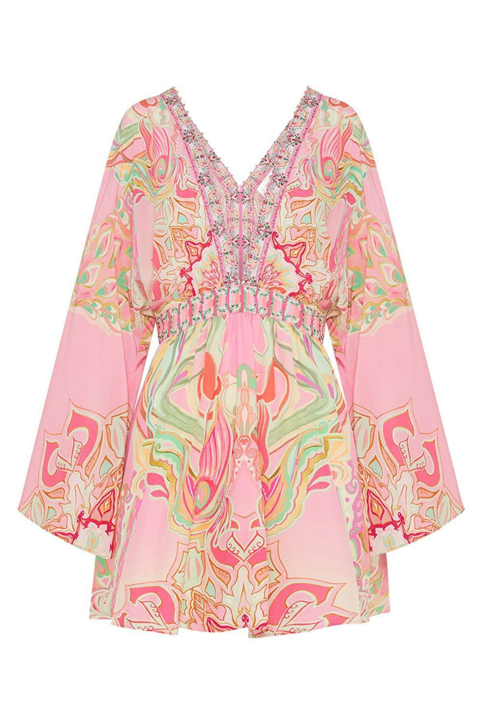 kimono dress mini Gathered Kimono Mini Dress