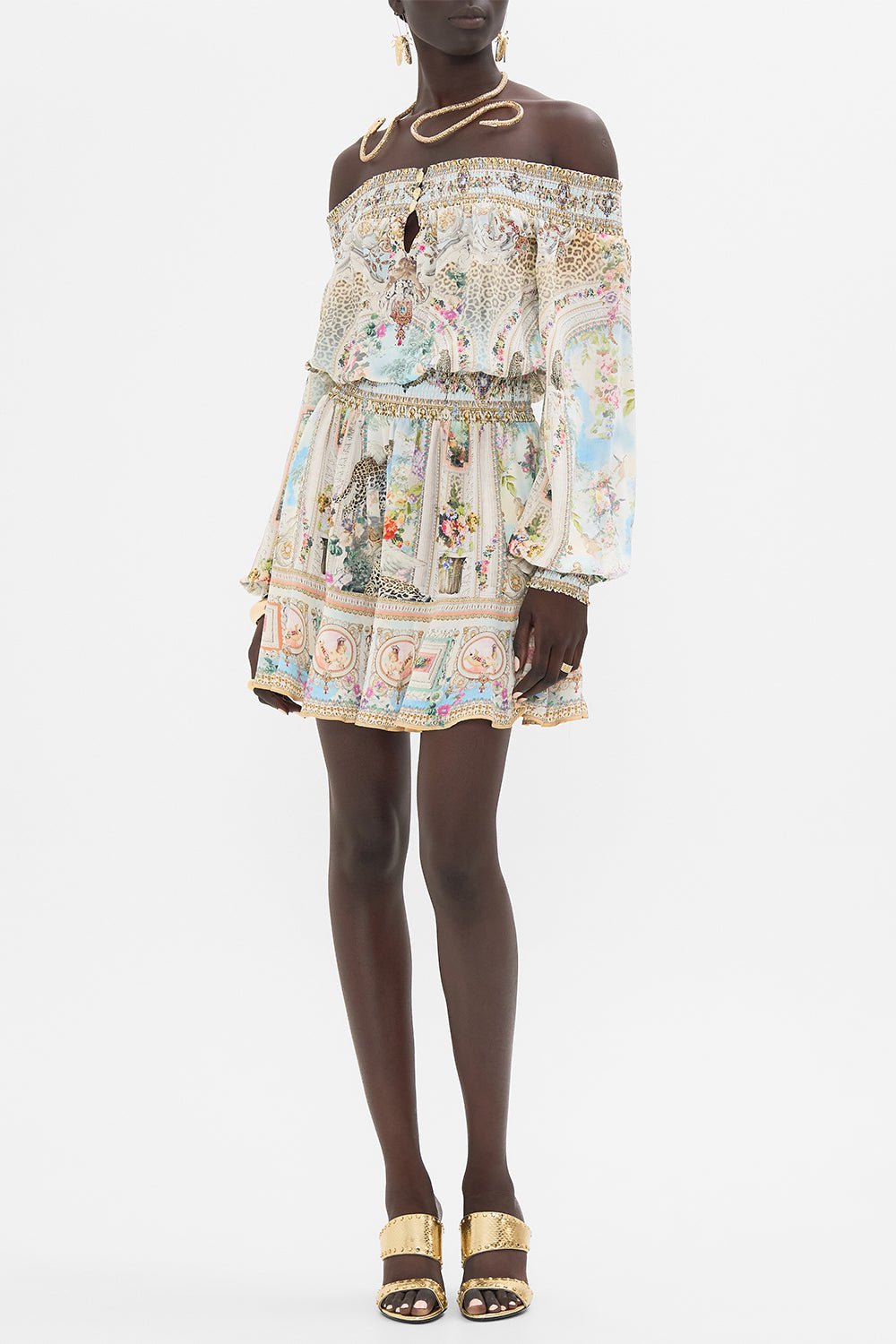 CAMILLA-Off Shoulder Short Dress-