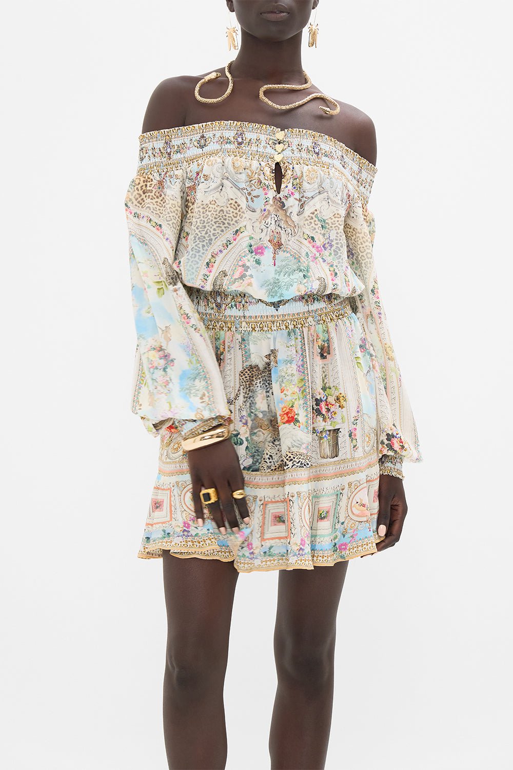 CAMILLA-Off Shoulder Short Dress-