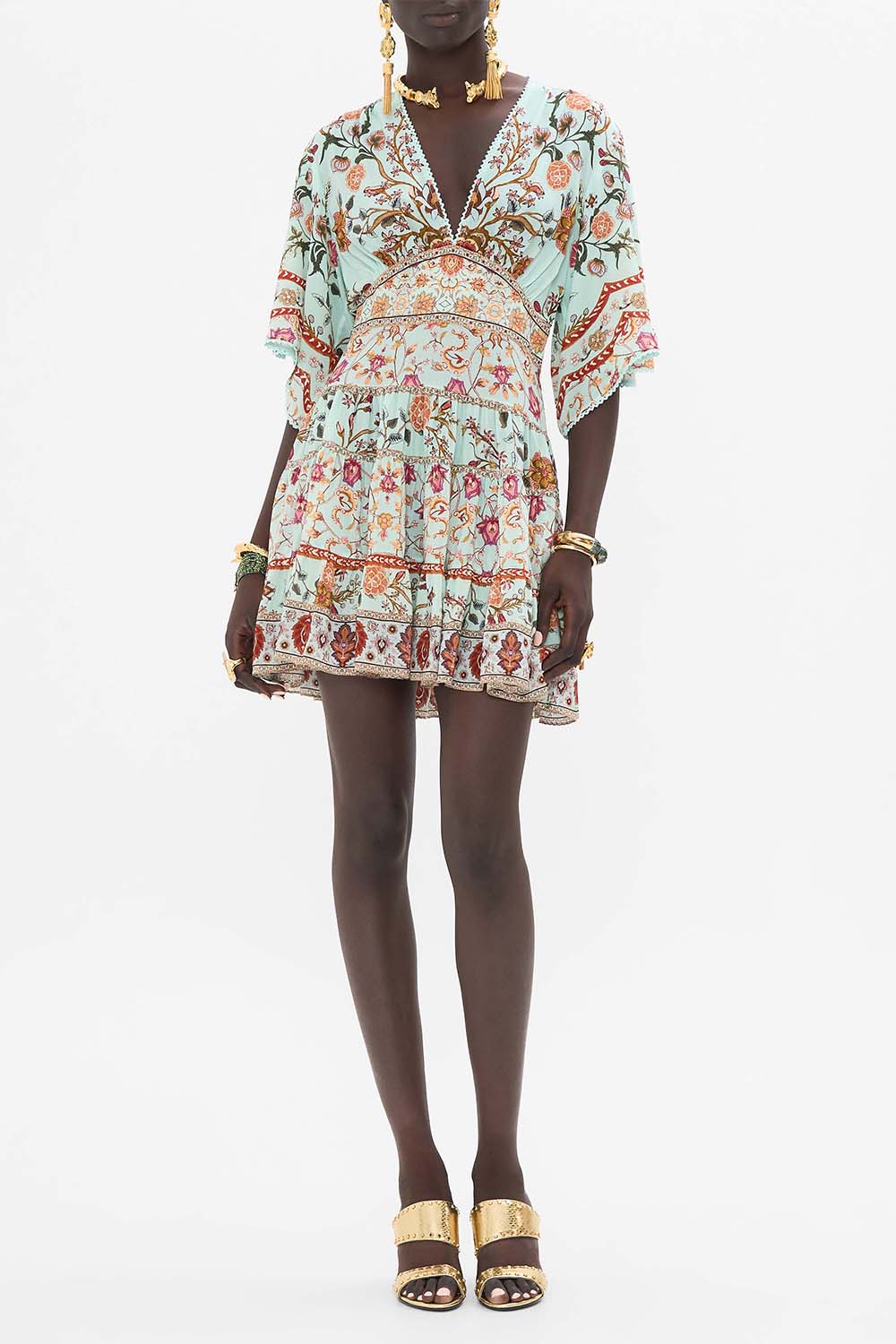 CAMILLA-Tiered Skirt Mini Dress-