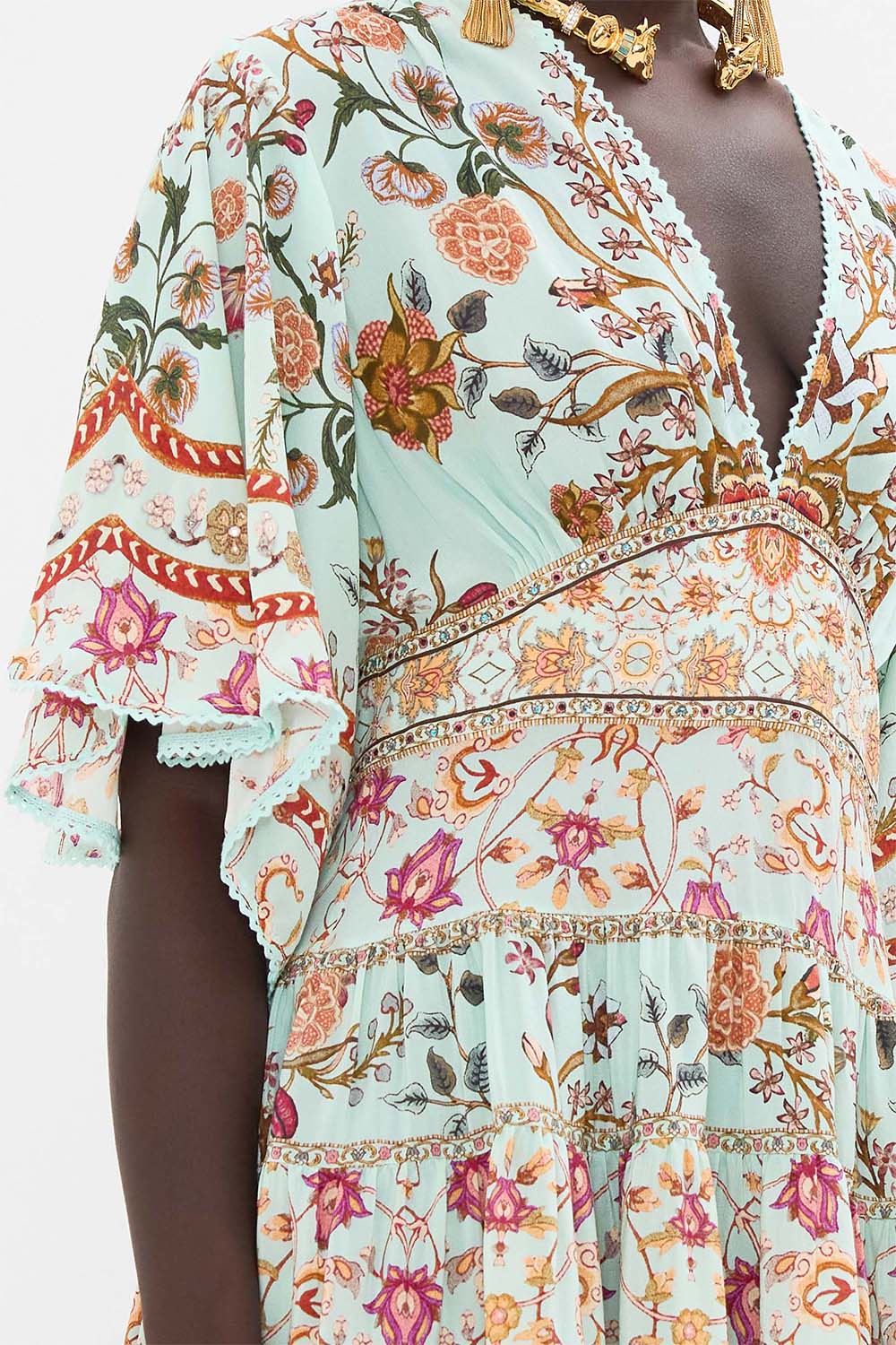 CAMILLA-Tiered Skirt Mini Dress-