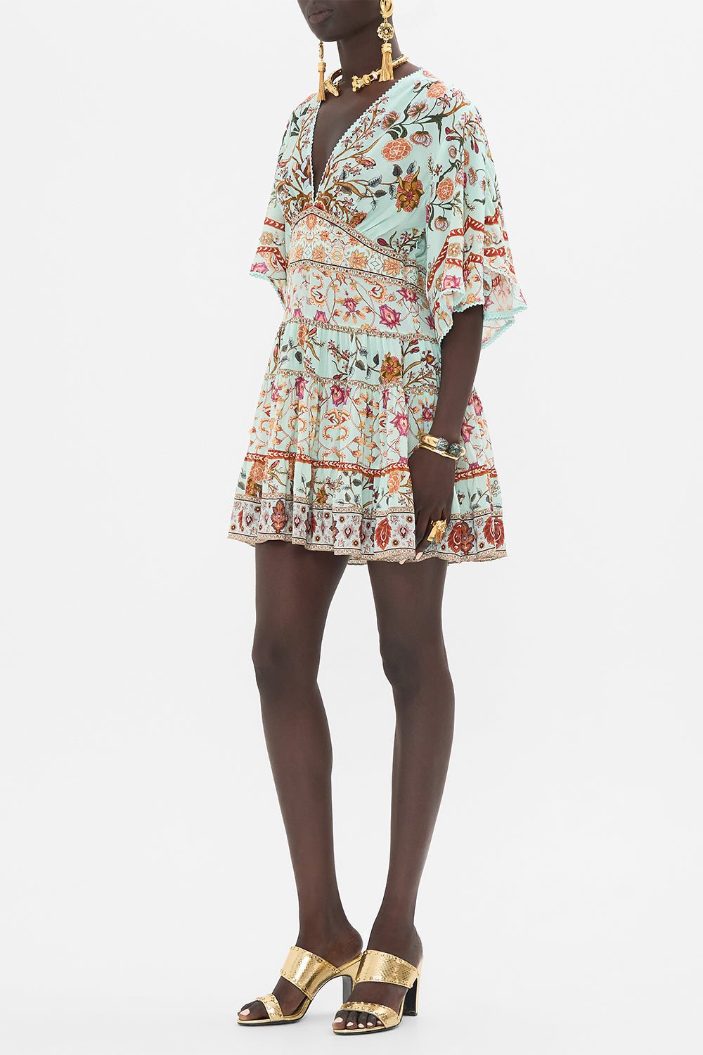 CAMILLA-Tiered Skirt Mini Dress-
