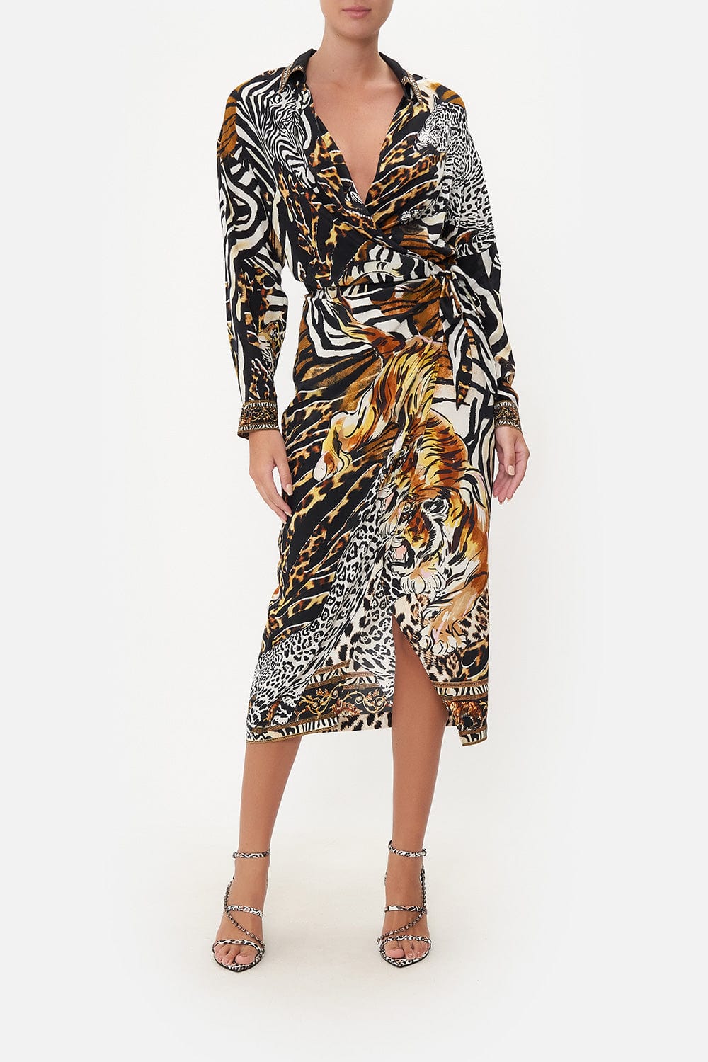 CAMILLA-Wrap Front Shirt Dress-