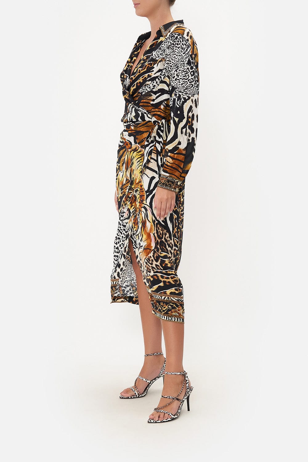 CAMILLA-Wrap Front Shirt Dress-