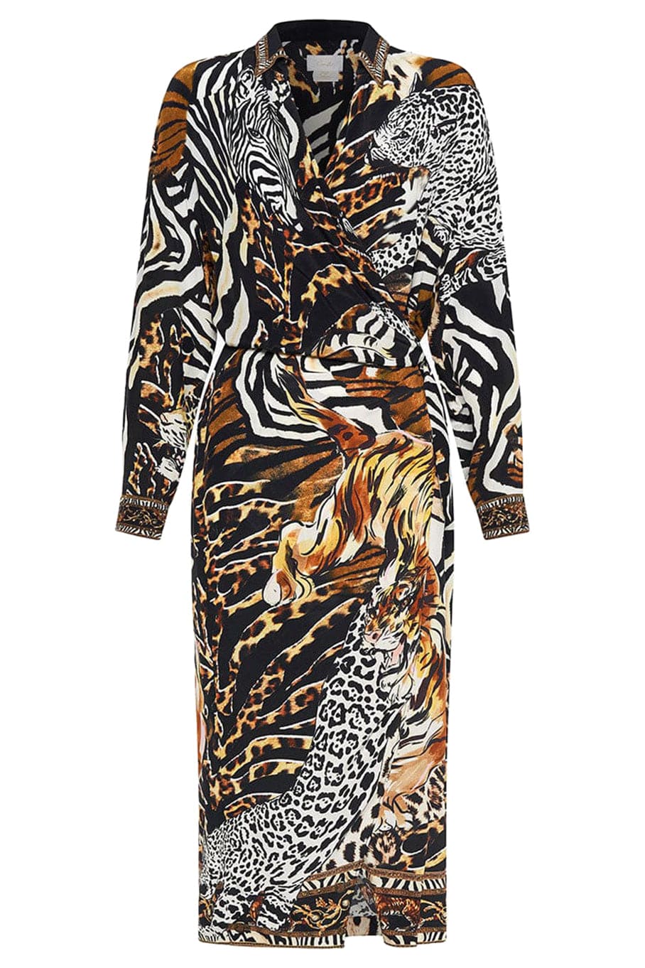 CAMILLA-Wrap Front Shirt Dress-