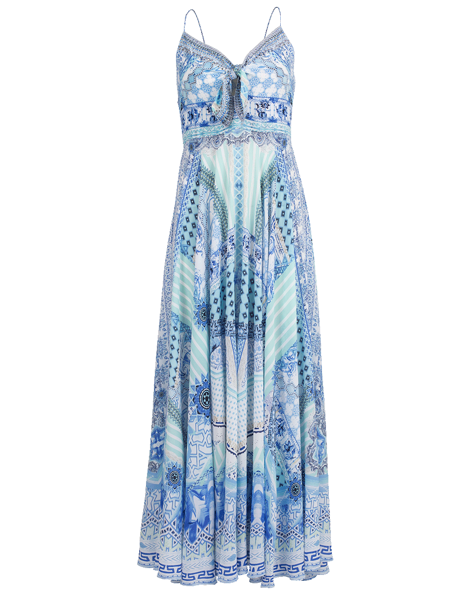 CAMILLA-Tie Front Maxi Dress-