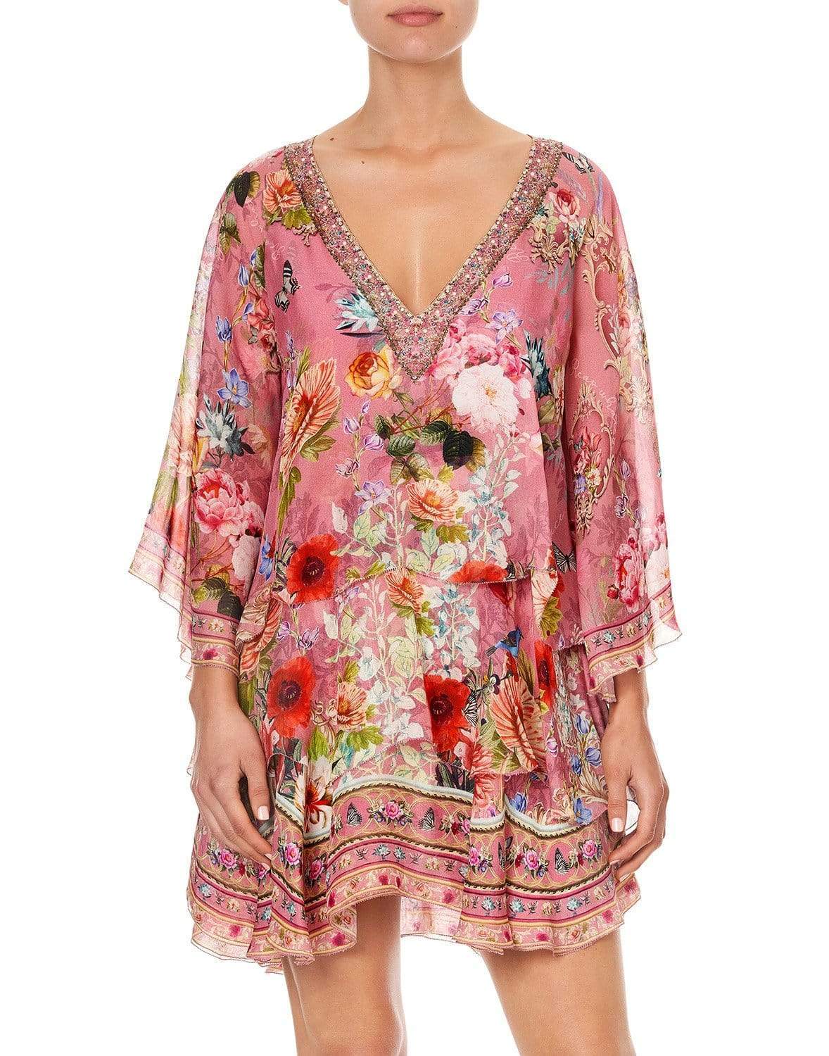 CAMILLA-Patchwork Heart Layered Frill Short Dress-