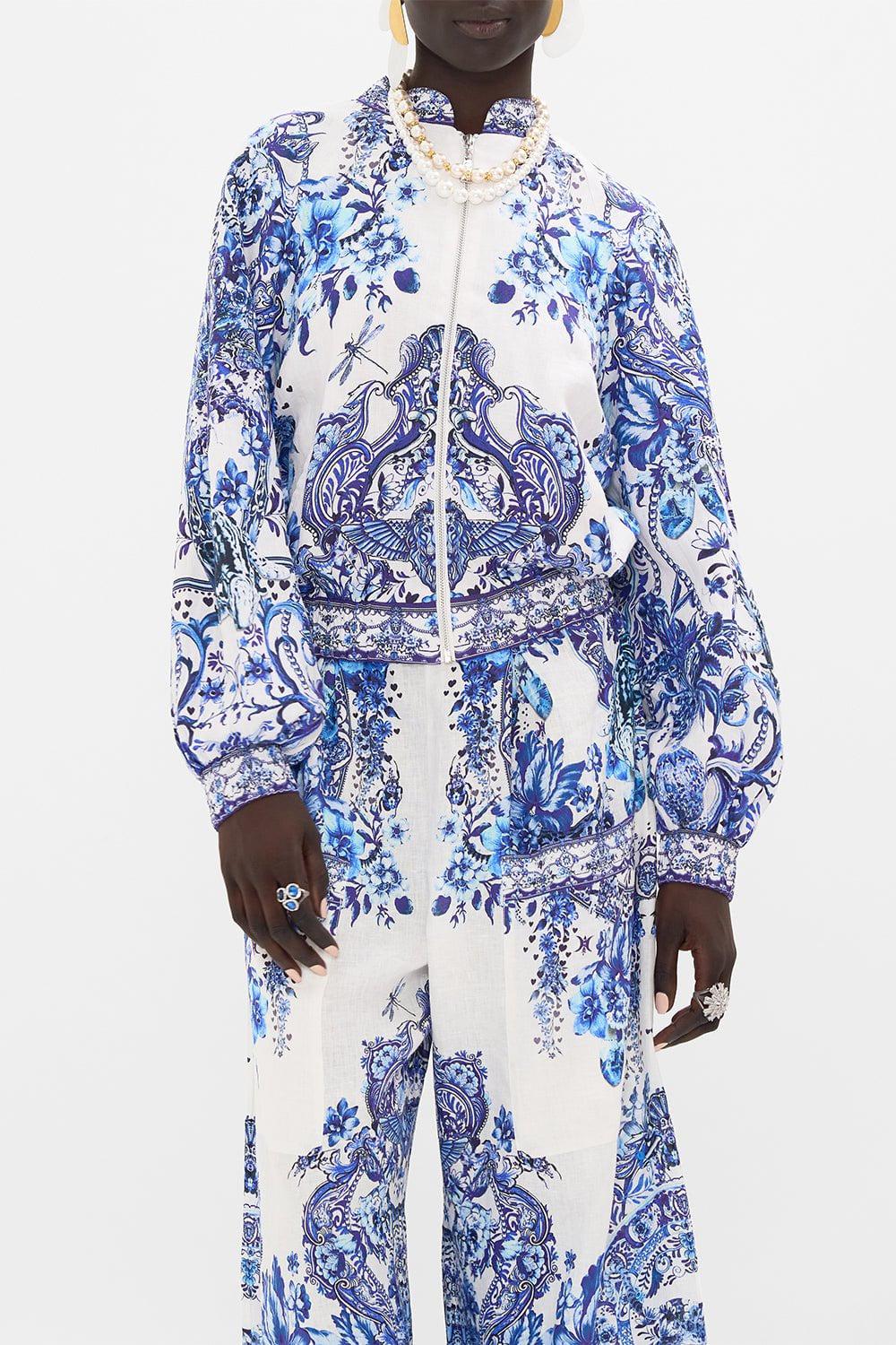 CAMILLA-Shirred Cuff Bomber Jacket-