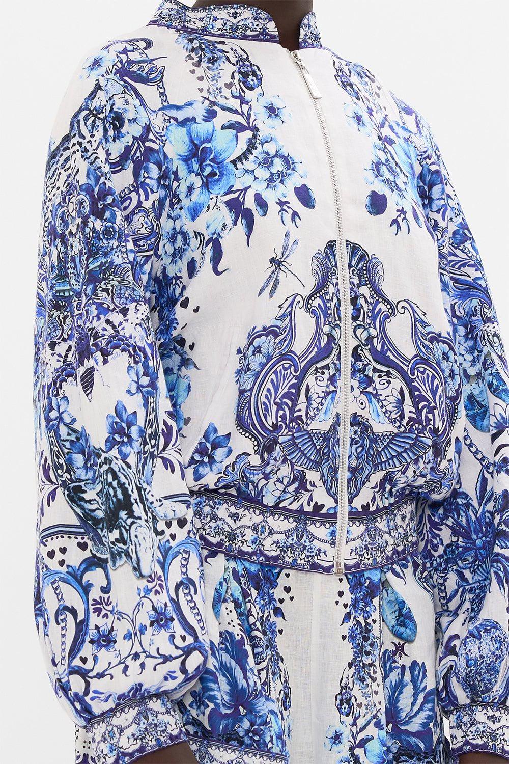 CAMILLA-Shirred Cuff Bomber Jacket-