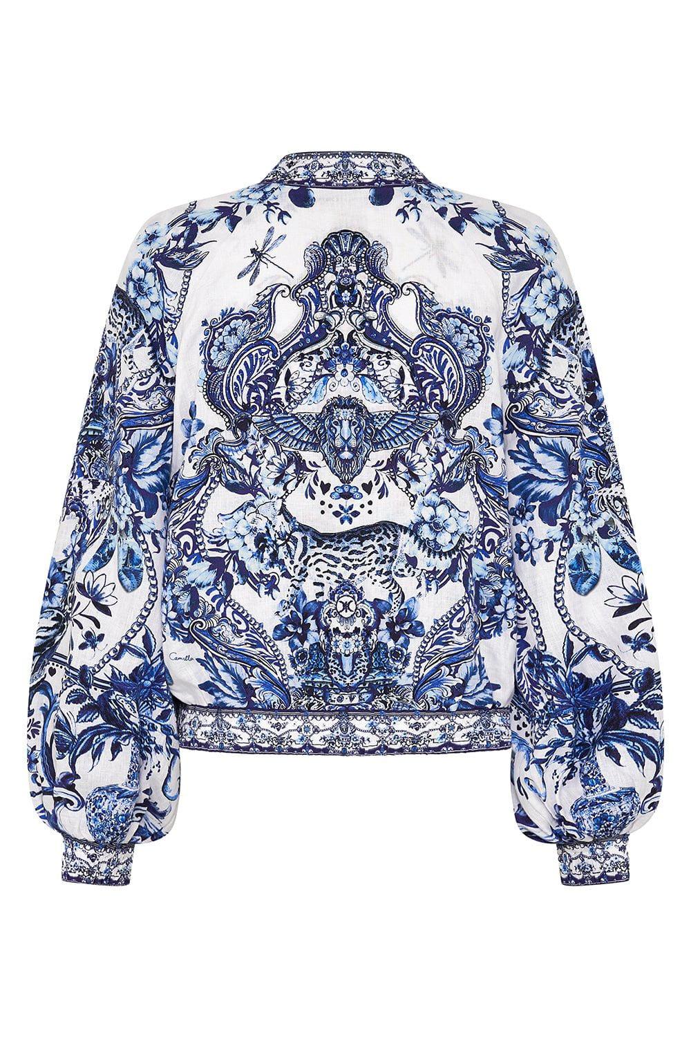 CAMILLA-Shirred Cuff Bomber Jacket-