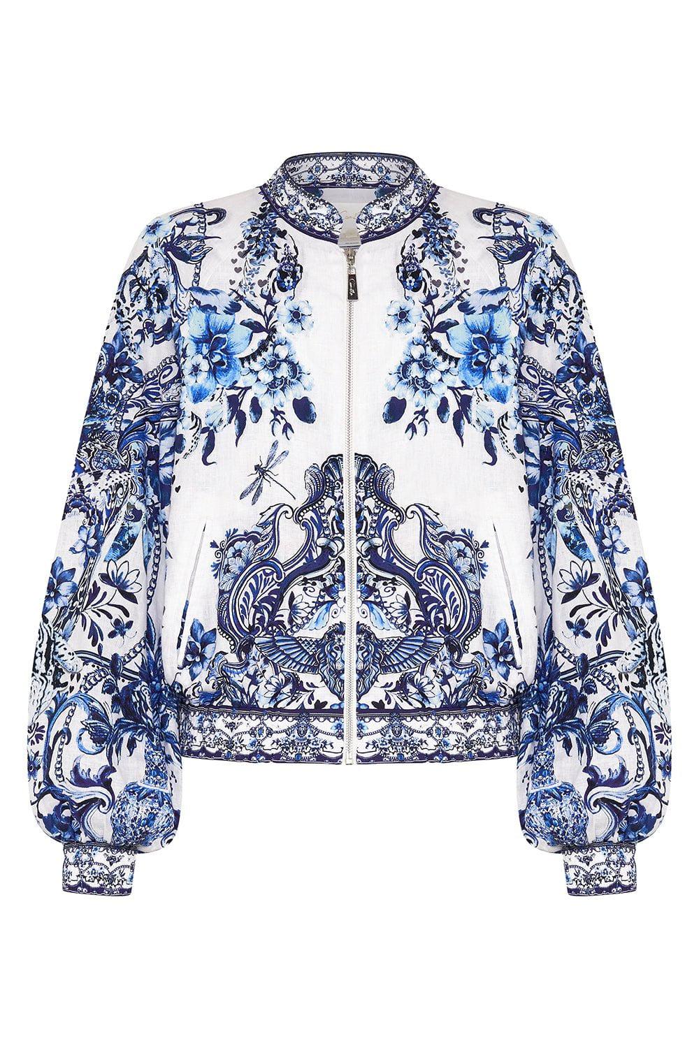 CAMILLA-Shirred Cuff Bomber Jacket-