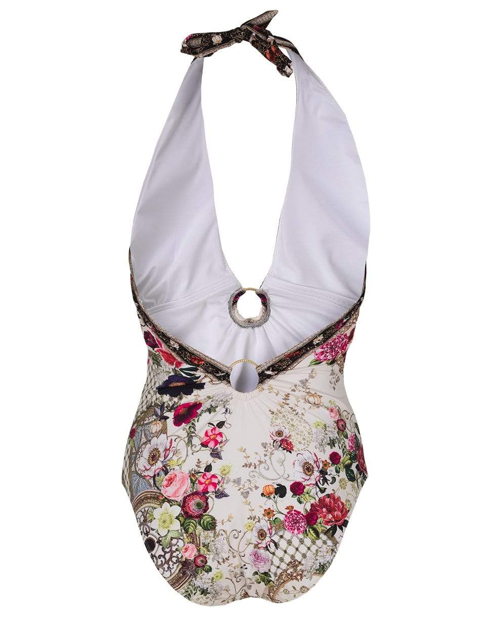 CAMILLA-Fairy Godmother Ring Detail Plunge V-Neck One Piece-