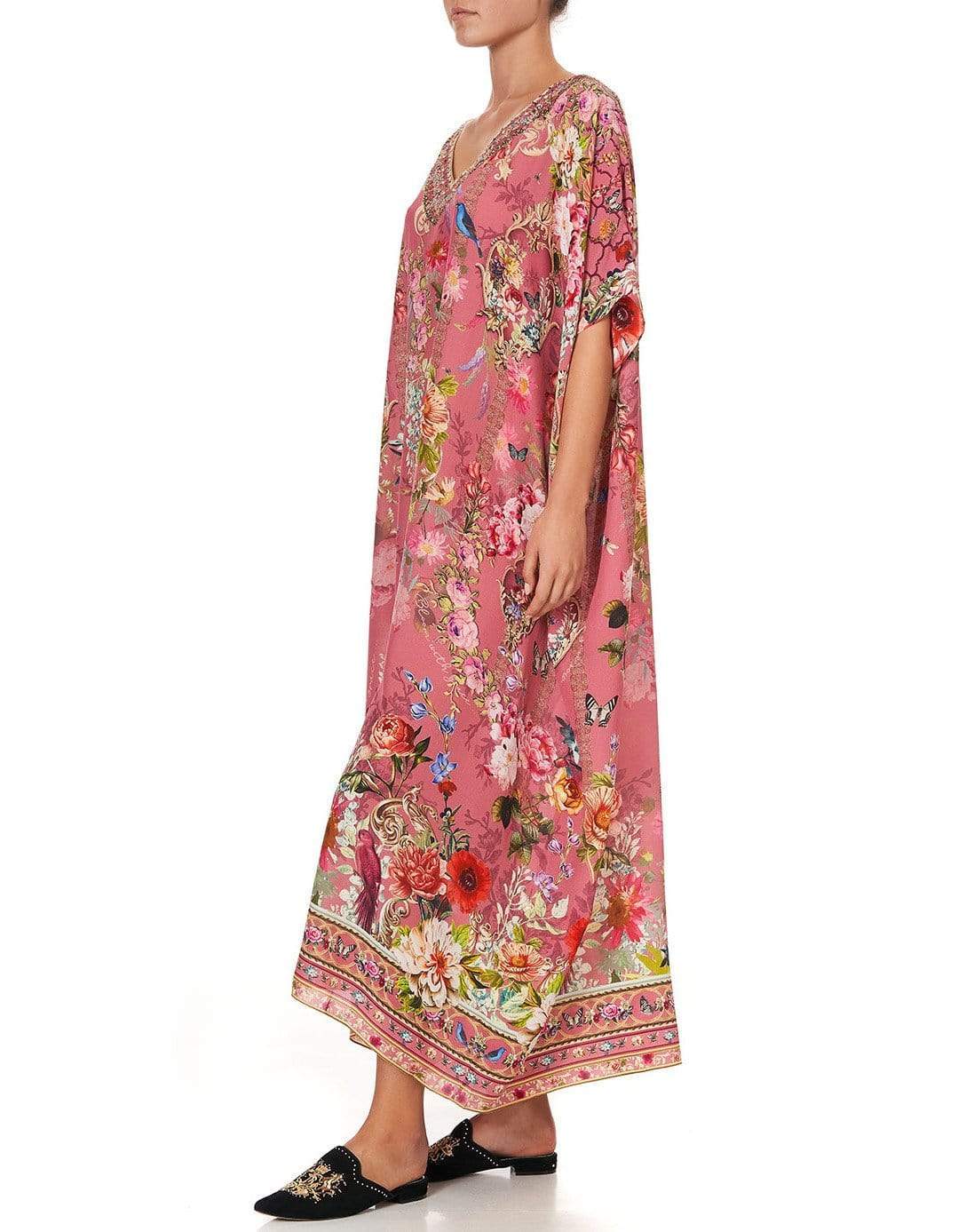 CAMILLA-Patchwork Heart V-Neck Kaftan-HEART